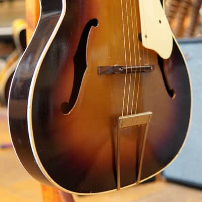 Lee Gibbs USA Concertone Archtop Acoustic Guitar Late 1950s Gold Burst w/Chipboard Case image 12