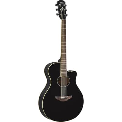 Yamaha APX600BL Thinline Acoustic-Electric Guitar (Black) with Stand Bundle image 2