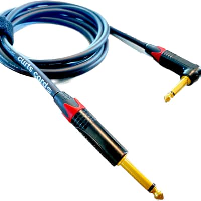 Curts Cords 18' Mogami Gold Guitar/Instrument cable with 1/4" Neutrik Gold Angle to Straight Plugs image 1