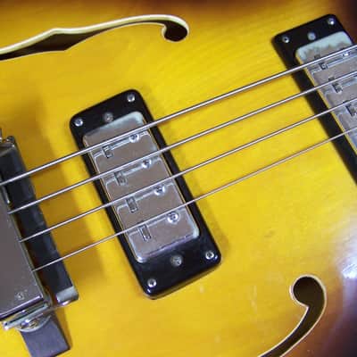 Vintage Voxton X-212 Semi-hollowbody Electric Bass Guitar image 5