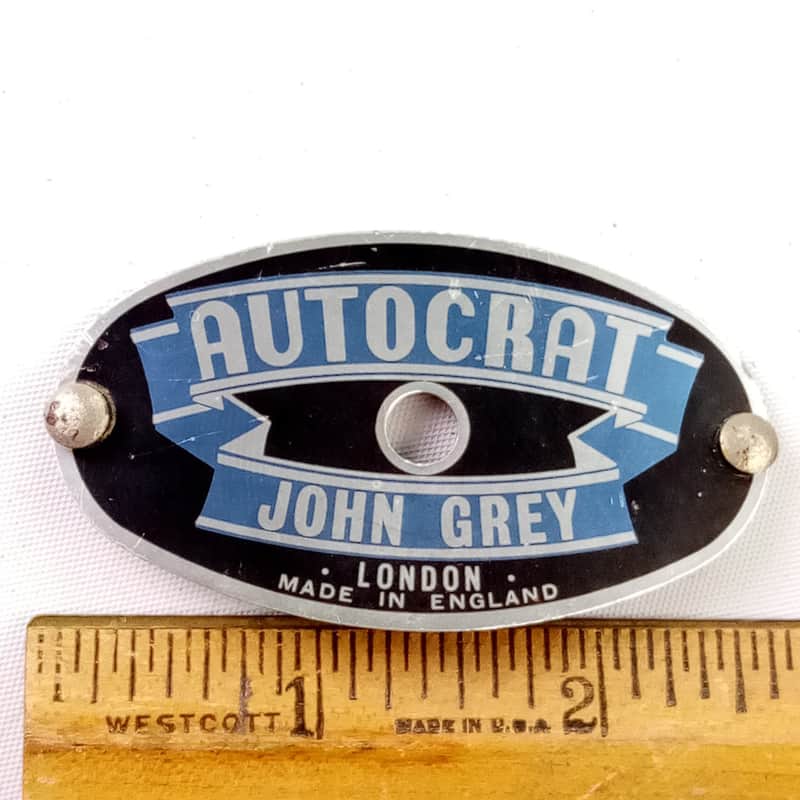 John Grey Autocrat Badge London Made In England Vintage 60s Bass/Tom/Snare Drum image 1