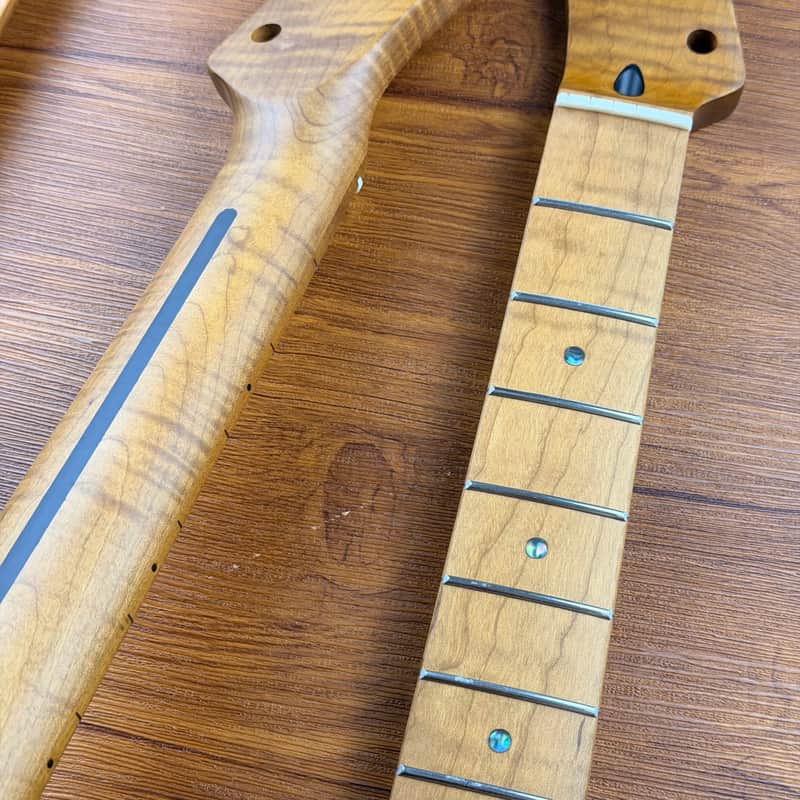 Roasted Maple Telecaster Tele Style Guitar Neck, 22 Frets, Maple Fingerboard, Reversed Head image 1