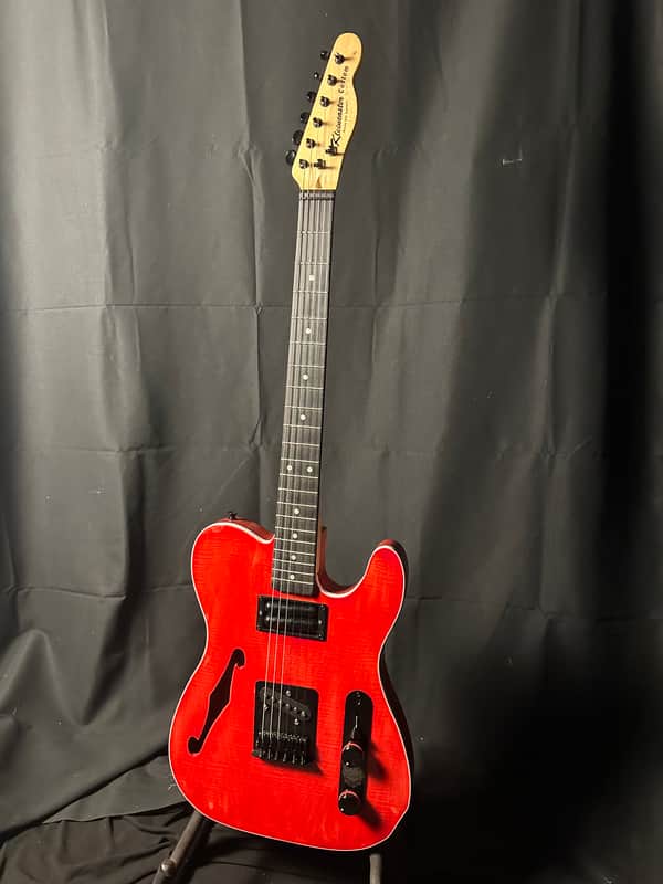 Kleincaster Custom Semi-Hollow Body Tele “Kleincaster” Handmade Custom Electric Guitar (Route 32 Gerard 2020’s - Red image 1
