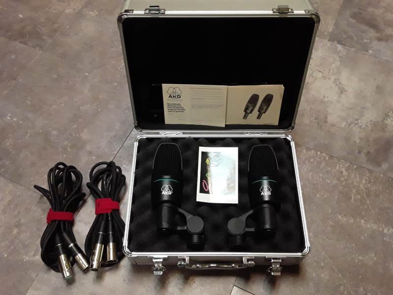 Pair of *Vintage* AKG Condenser Mic's +  Deluxe Storage Case & Cables - *Great for Drum Overheads* - (Price Drop Ends Soon) image 1