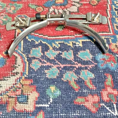 Vintage LUDWIG Marching Snare Leg Rest - 1960 - Nickel Over Brass - All Original - GOOD CONDITION image 4