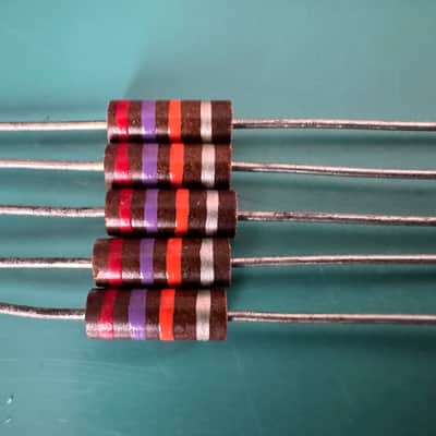 NOS 5x 27K 0.5W 1/2W 10% CARBON COMPOSITE COMP RESISTORS FOR TUBE AMP HIFI AMPLIFIER image 2