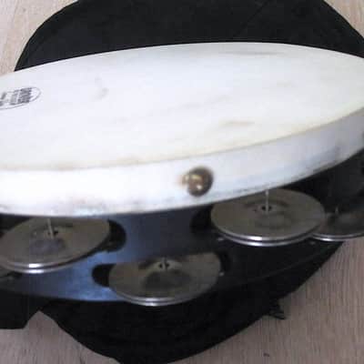 Grover 10" Tambourine Double-Row German Silver Jingles with Bag image 3