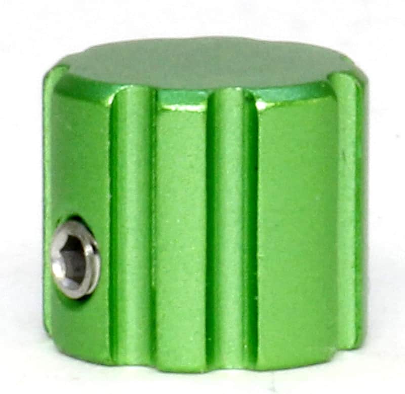 6 Instrument Control KNOBS, w/Set Screw and Wrench, Anodized Aluminum, Guitar Radio DIY, Green image 1