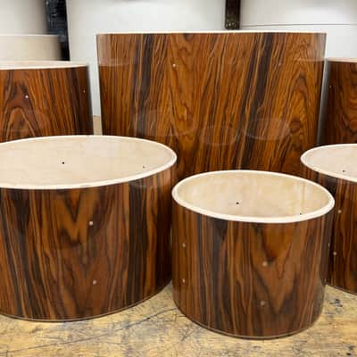 ROSEWOOD and Maple 9 pcs shell set - DOUBLE BASS - 5 ply core Drum Shell 9 pcs set - Clear gloss polished BEST OFFERS ACCEPTED! image 9