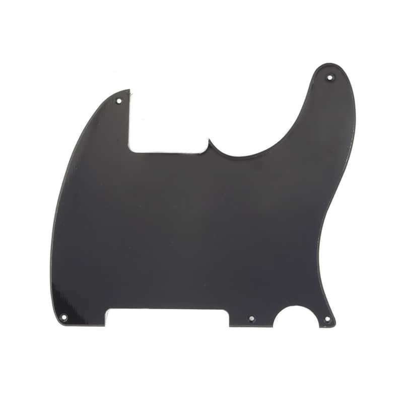 Carparelli Vintage Esquire 5 Hole Tele® Pickguard RH 1 Ply Gloss Black image 1