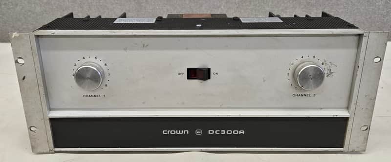 Vintage Crown DC300A Power Amplifier Silver For Repair or Parts image 1