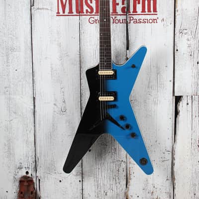 Dean ML 79 Solid Body Electric Guitar Black To Blue Fade Finish image 2
