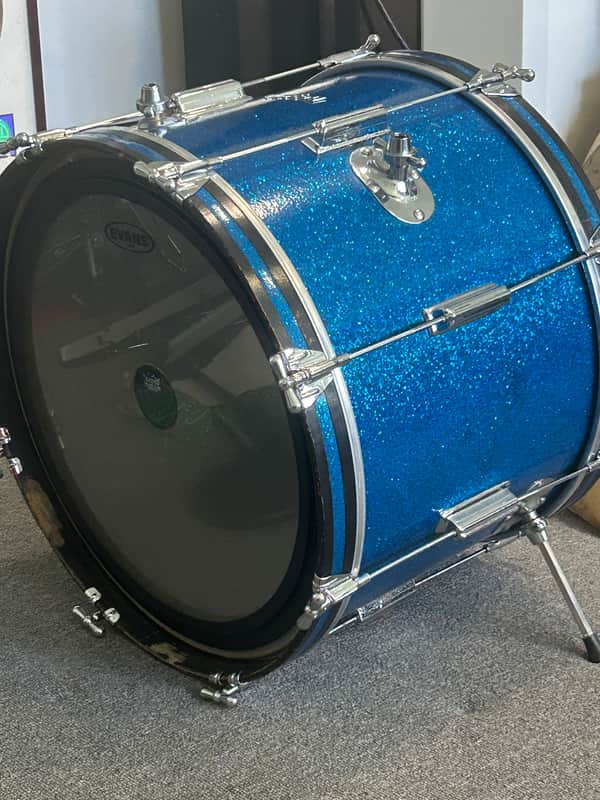 Rogers Cleveland Tower 1966 14x20 Bass Drum Blue Sparkle Glass image 1