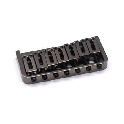 KD By AxLabs 7-String Hardtail Bridge - String-Through-Body, 4-Screw Mount, 10.5 mm Spacing- Black Nickel image 1
