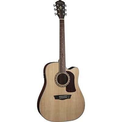 Washburn Heritage 10 Series Dreadnought Cutaway Acoustic Electric Guitar, Natural (HD10SCE-O-U) image 1
