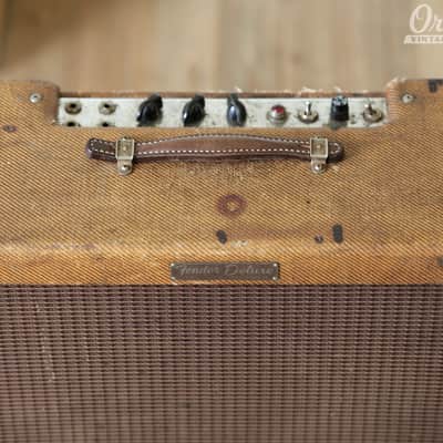 Tweed 1960 Fender Deluxe 5E3 Narrow Panel Amplifier with cover & original transformers image 9