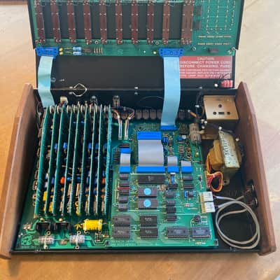 Oberheim DMX 8-Voice Drum Machine 1981 - Blue with Wood Sides image 4