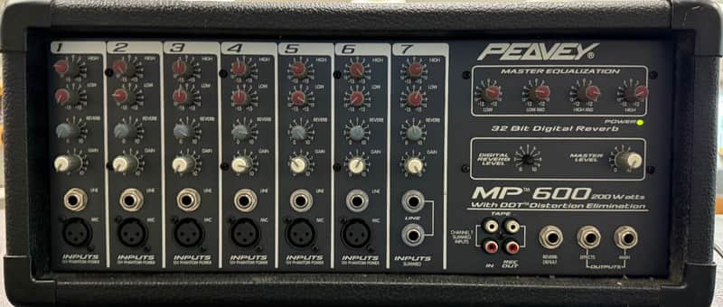 Peavey MP 600A 7-Channel Powered PA Mixer Head 200W w/ Digital Reverb image 1