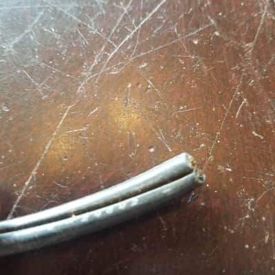 Unknown one (1) 117V Power Cord Electric Cable cut stylized S logo Vintage non-polarized black 1940s-1960s image 5