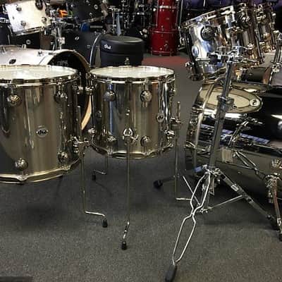 DW Drum Workshop Collectors Series Stainless Steel 5 Pc. Drum Set Kit with Nickel Hardware $5299.99 image 4