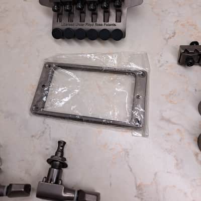Ibanez Floyd Rose Electric Guitar Bridge & Complete Hardware Set- 6 Inline Tuners, Knobs, Pickup Frame, etc.- Satin Silver image 8