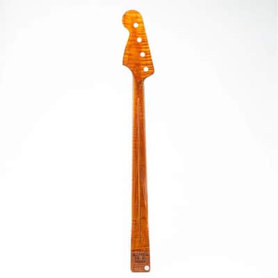 Allparts TMSWYR-RF Select Tribute Series "Tom Sawyer" Replacement Jazz Bass Neck AAA+ Roasted Flame Maple - Licensed by Fender image 6