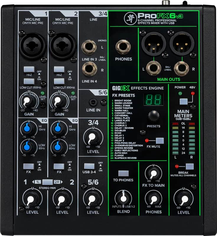 Mackie "ProFX6v3" 6-CHANNEL PROFESSIONAL ANALOG MIXER WITH USB image 1