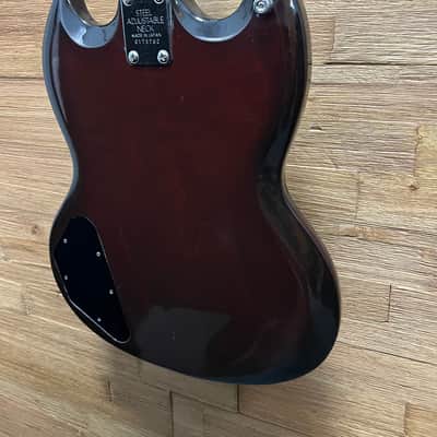 Carlo Robelli SG Style guitar  1970's  MIJ- Red/brown burst w/OHSC image 14