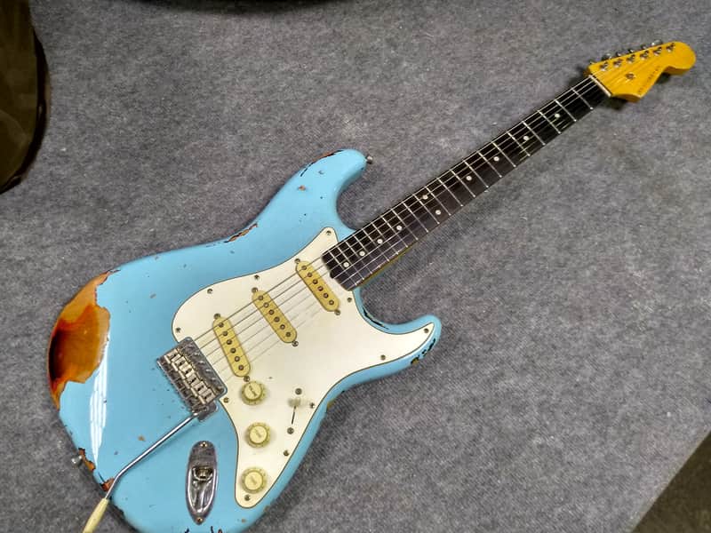 Relic Depot Stratocaster 2019 Daphne Blue Over Sunburst image 1