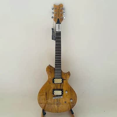 Sakura Electric Guitar, Burl Wood Top Mahogany Body, Maple Neck, Rosewood Fingerboard, 22 Frets, HH Pickups image 7