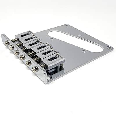 Brio Telecaster Left Handed 6 modern saddle Tele Bridge - Chrome image 3