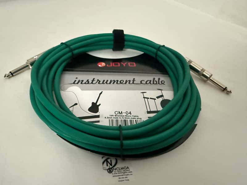 JOYO Green CM-04 Instrument Cable Shielded Mono Cable 6.3mm Male to 6.3mm Male JOYO CM04 Green 15 feet long instrument guitar/Bass cable. JOYO CM04 2024 - Green image 1