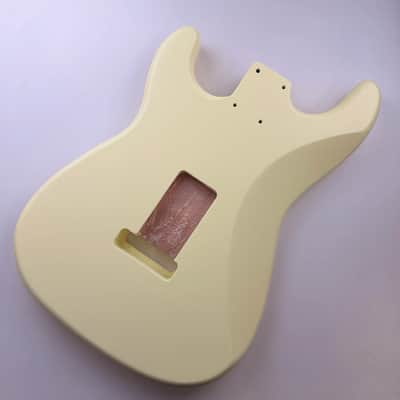 Matte Vintage Yellow Alder Strat Style Guitar Body image 4