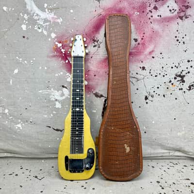 1953 Fender Champion Lap Steel Guitar 1950's -Yellow Pearloid w/ Original Case image 2
