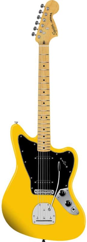 Squier Limited Edition Affinity Jaguar Electric Guitar Graffiti Yellow image 1