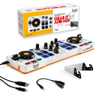 Hercules DJ Control Mix DJ Software Controller with Two Jog Wheels, White image 3