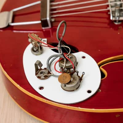 1960s Mosrite Celebrity Vintage 25" Short Scale Hollowbody Bass Cherry, USA-Made image 16
