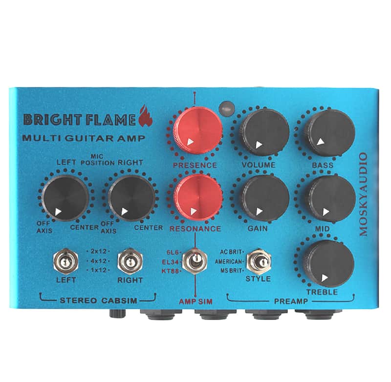 Mosky Bright Flame DI Box Effect Pedal Pre-amp Simulator Power Amp Simplifier Pedal Stereo Cab Simulator for Electric Guitar image 1