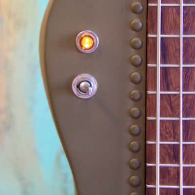 DJUDD CUSTOM Army Steampunk Electric Bass guitar 2016 Army Green image 2