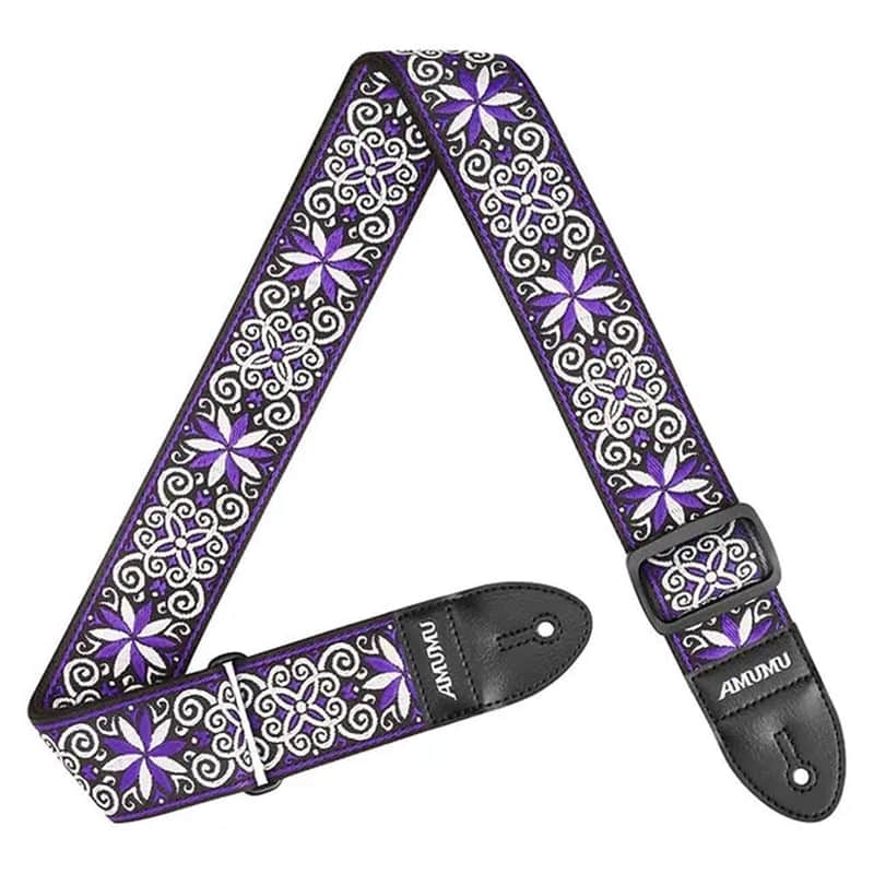 AMUMU Vegan Guitar Strap - Star Bloom Purple image 1
