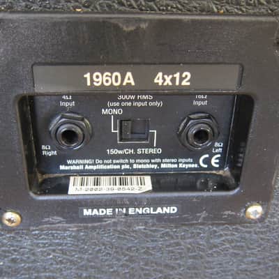 MARSHALL 1960A 4X12 Guitar Speaker Cabinet Clean Circa-2002-Black image 11