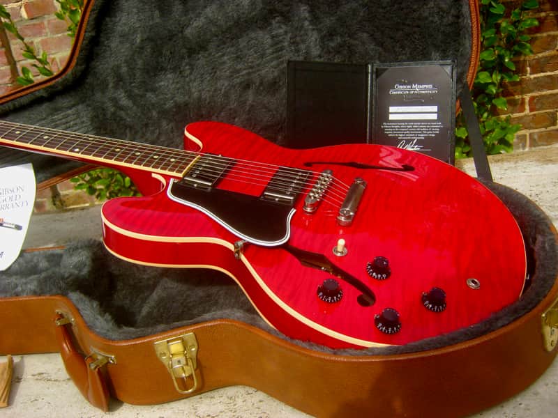 ♚ GEM !♚ 2013 Gibson ES-335 Dot Figured LEFT HANDED ♚ CHERRY 'AAA' FLAME ♚ 60's Neck *Lefty image 1