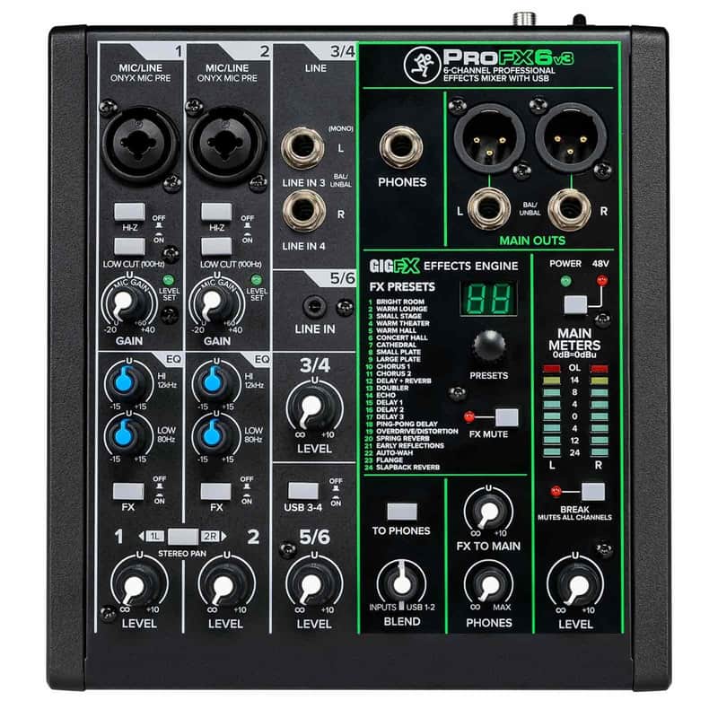 Mackie ProFX6v3 6 Channel Pro Analog Live/Recording Mixer Effects & USB - Open Box Mint image 1