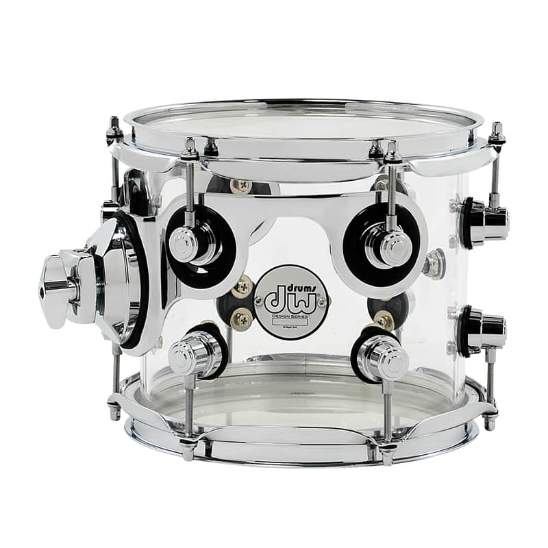 DW Design Series 7x8" Clear Acrylic Rack Tom w/Chrome Hardware image 1
