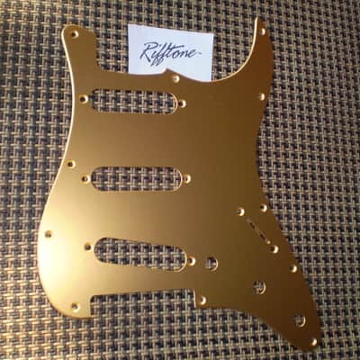 Rifftone Gold Anodized 11-Hole Standard Strat-type Pickguard  New and Nice price Fast US Ship