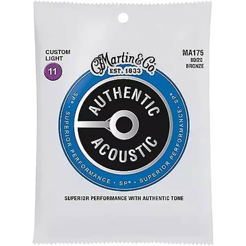 New Old Stock (4-Pack) Martin MA175 Authentic Acoustic SP 80/20 Bronze Acoustic Guitar Strings - Custom Light (.11 - .52) 2010s - Standard image 1