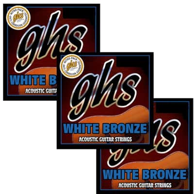 GHS Guitar Strings 3-Packs Acoustic White Bronze True Light 12-50