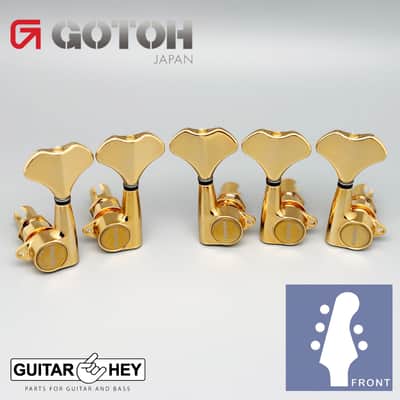 NEW Gotoh GB707 5-String Bass Machine Heads Set L3+R2 w/ Screws 3+2 Tuner - GOLD