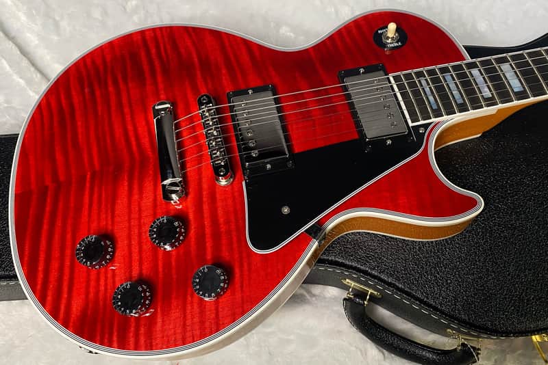 NEW! Gibson Dealer Select Custom Shop Les Paul Custom AAA Figured Flame Top - Transparent Red / Natural Back - Authorized Dealer - WOW! 8.65 lbs - G06631 image 1