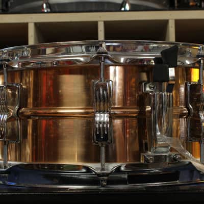 1990s Ludwig 5.5x14 Rocker LM305 Snare Drum in Bronze image 4